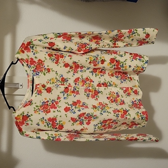 Sezane Juno Wool and Kid Mohair Secret Garden Floral Print Cardigan - Picture 5 of 11